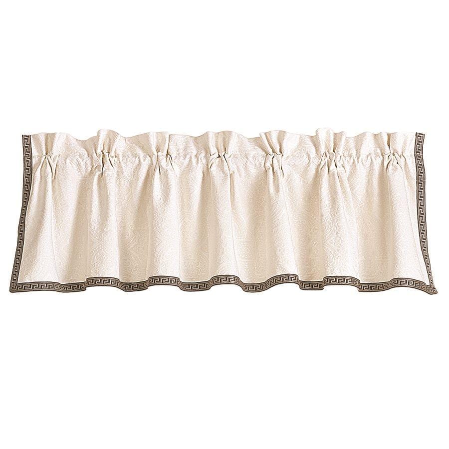 Matelassé Greek Key Trim Valance