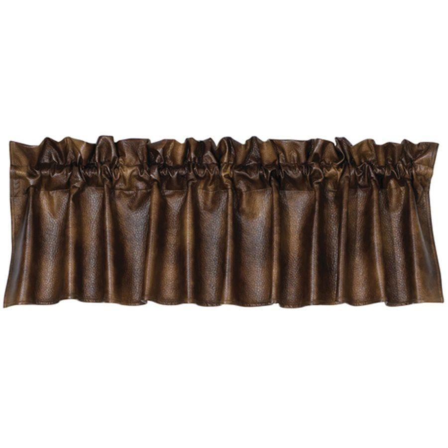 Two-Toned Brown Faux Leather Valance