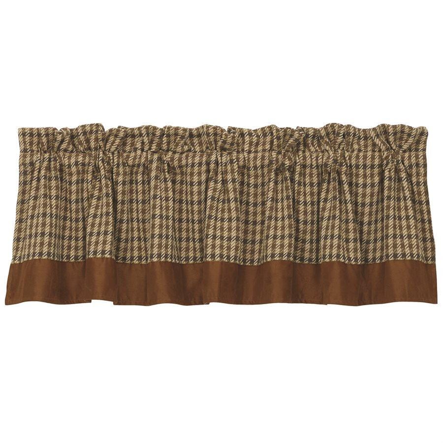 Clifton Tan & Cream Houndstooth Kitchen Valance
