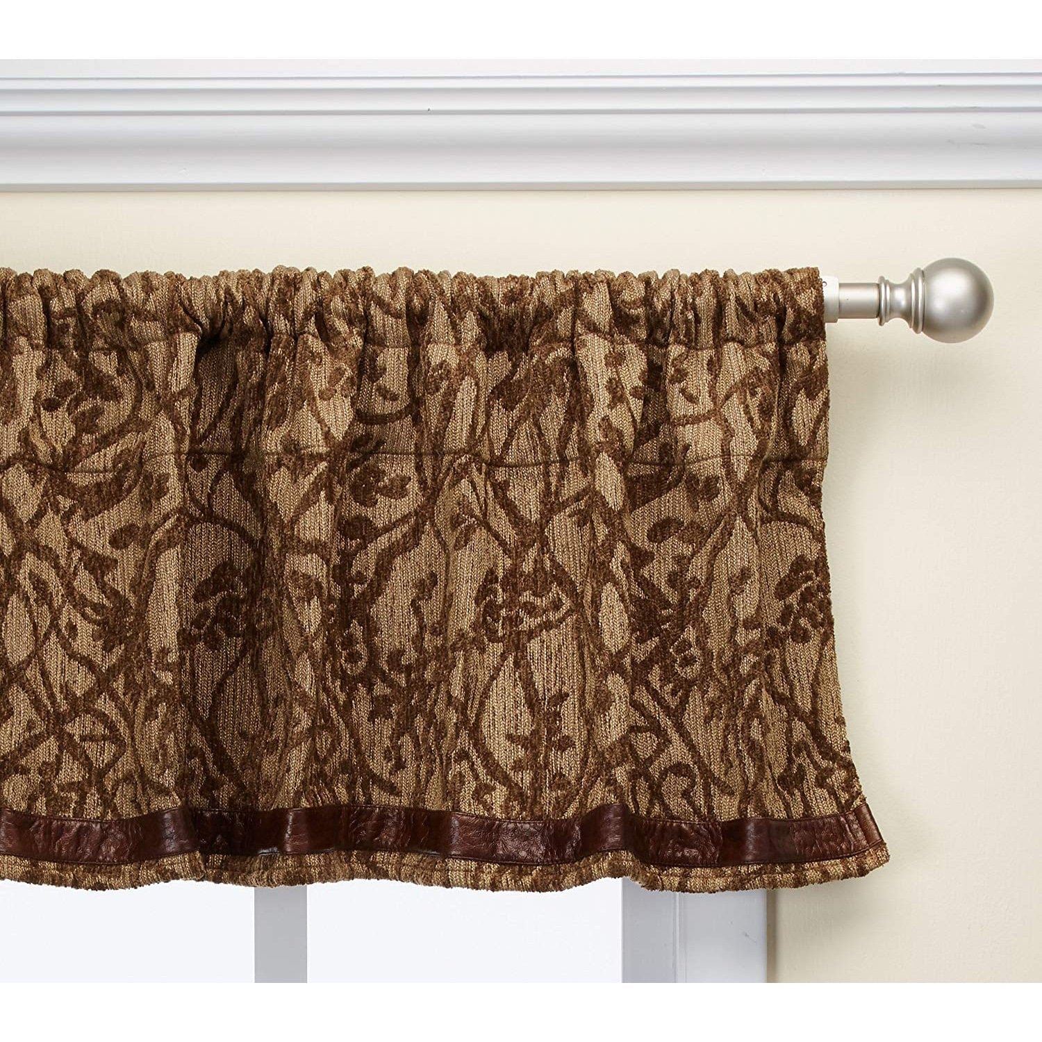 Highland Lodge Tan & Brown Branches Motif Valance