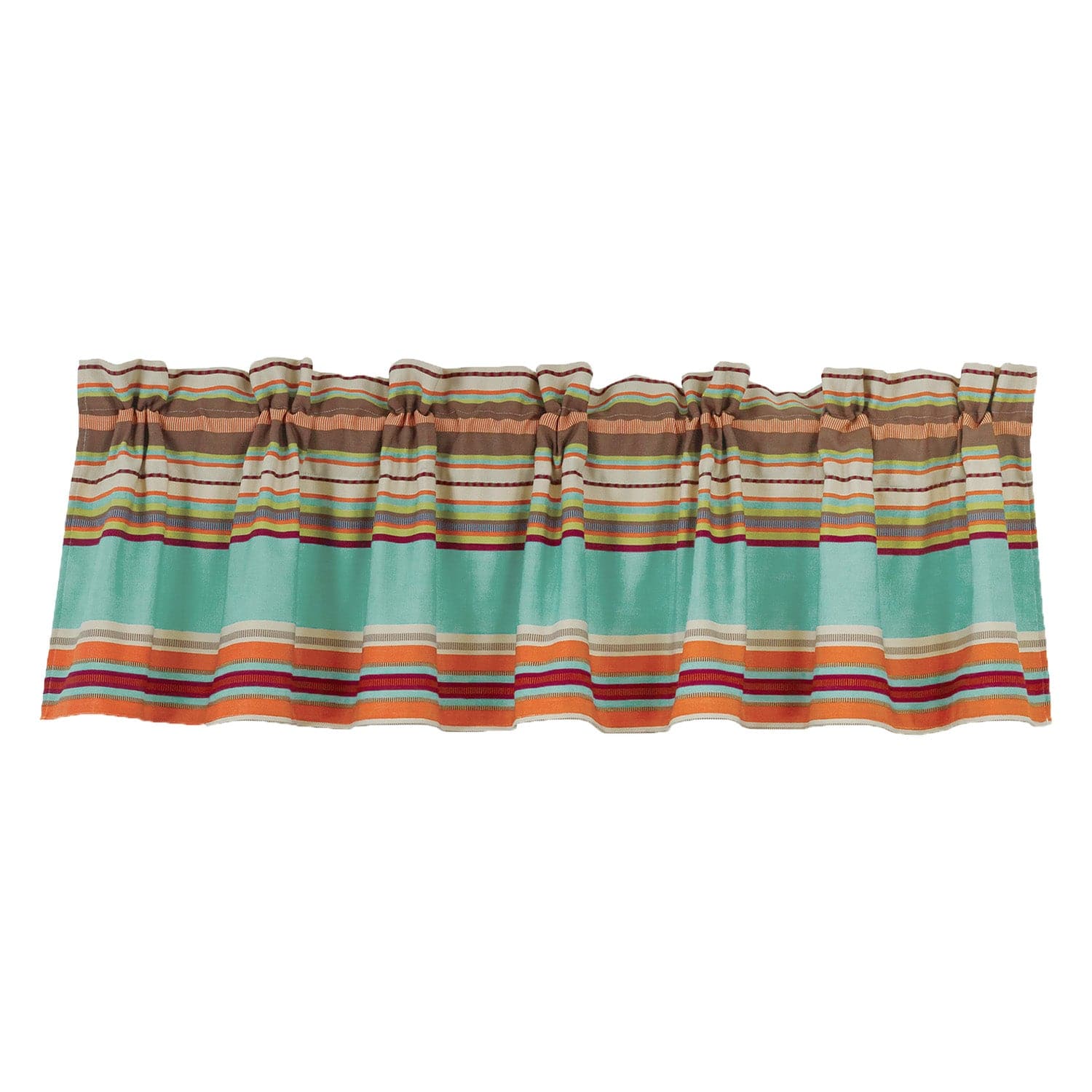 Serape Turquoise Stripe Kitchen Valance