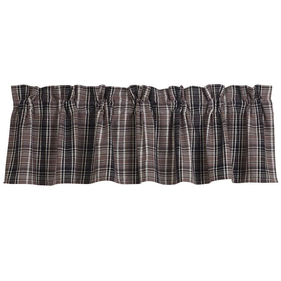 Whistler Kitchen Valance w/ Black & Gray Plaid
