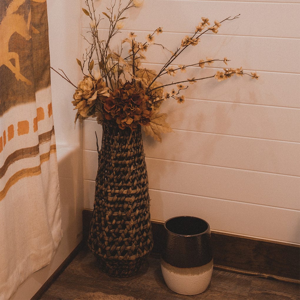 Gilded Stoneware Wastebasket